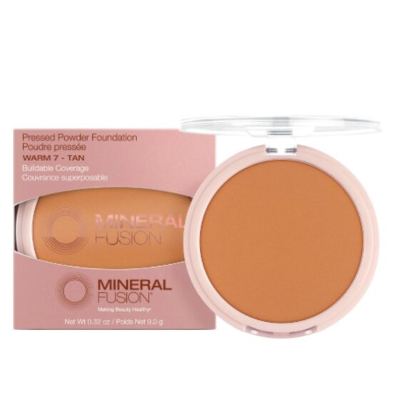 NEW MINERAL FUSION Pressed Powder Mineral Foundation Warm 7 - Tan MSRP $33 - Picture 1 of 7